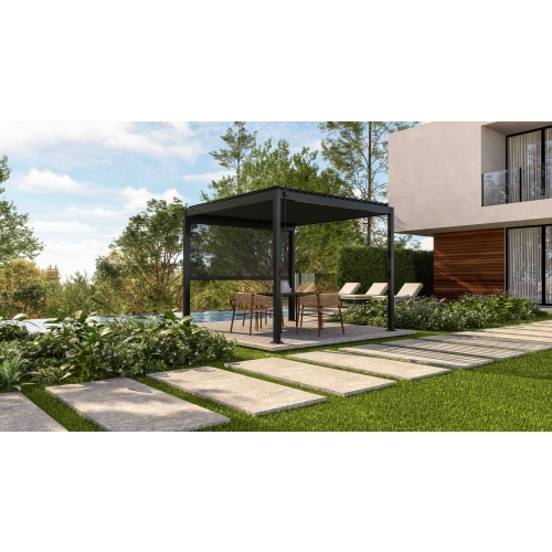 Pergola ogrodowa aluminiowa MIRADOR Premium 111 Delux 3 x 3 m Antracyt